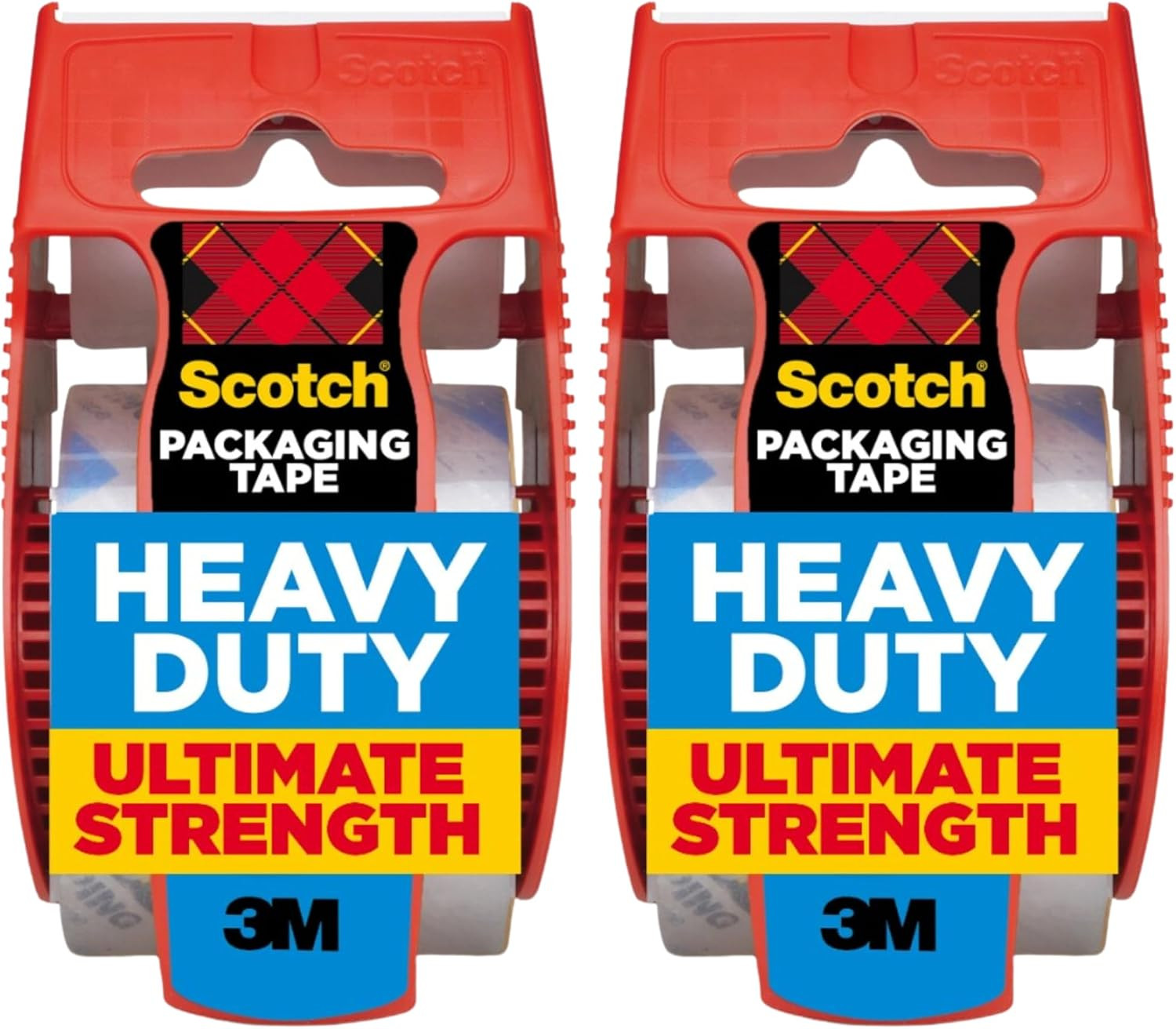Scotch Heavy Duty Shipping Packing Tape, Clear, Packing Tape for Moving Boxes and Packaging Supplies, 1.88 in. x 22.2 yd., 2 Roll Dispensers, Moving Supplies | Amazon (US)