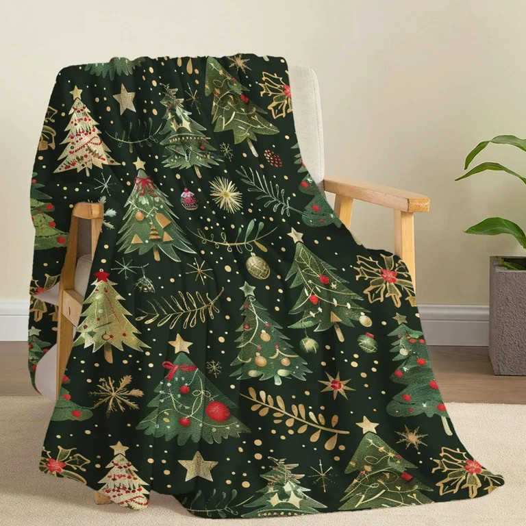 1pc Spanish-Inspired Christmas Flannel Throw Blanket - Soft, Lightweight & Festive Holiday Design... | Walmart (US)