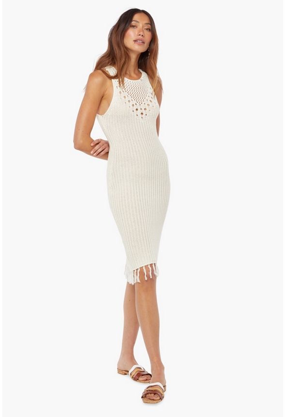 Crochet Midi Fringe Dress | JustFab