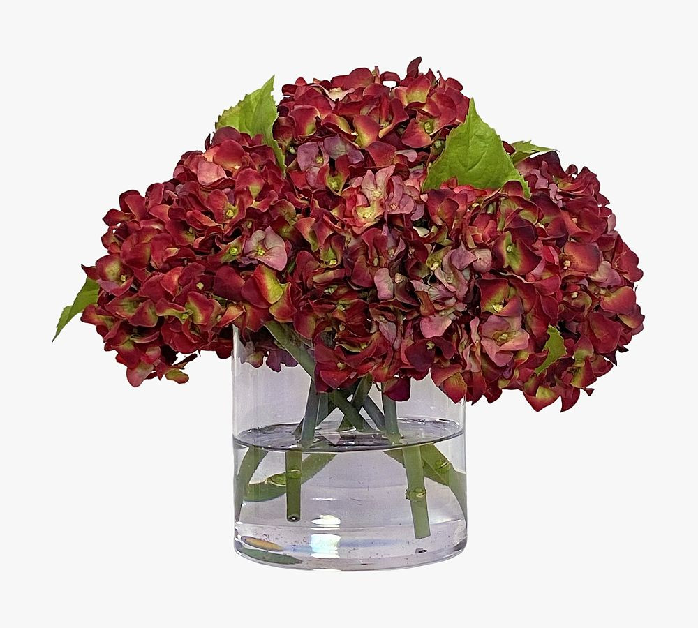Faux Green Hydrangea In Glass Vase | Pottery Barn (US)