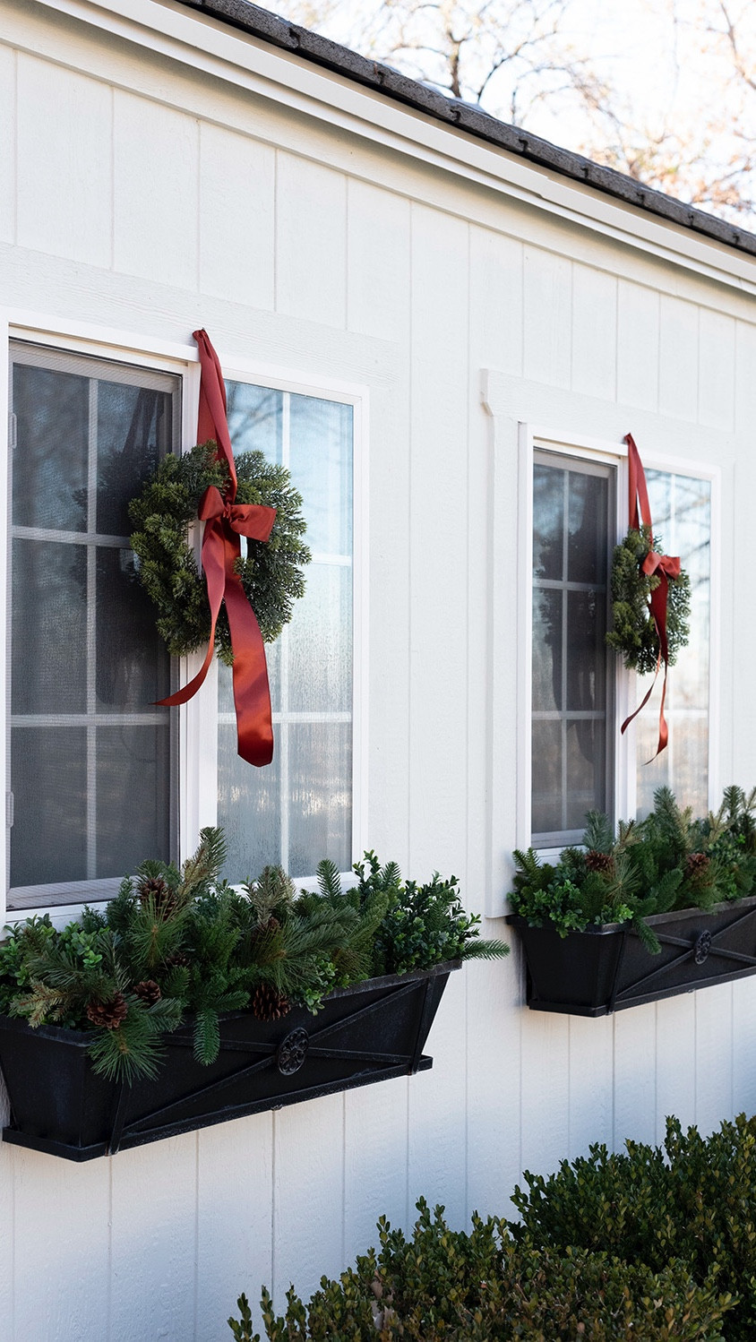 Can you believe these holiday window boxes are faux?! I put them out every year... going on year 7 in the snow.

#LTKHoliday #LTKHome