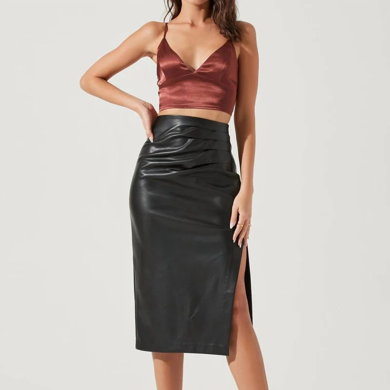 ASTR the Label Melody Faux Leather Skirt - Black - XS | Verishop