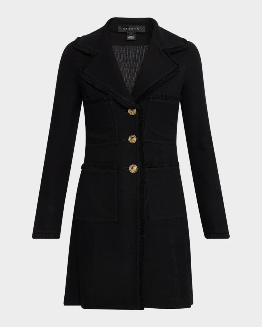 St. John Milano Pique Fit and Flare Topper Coat | Neiman Marcus