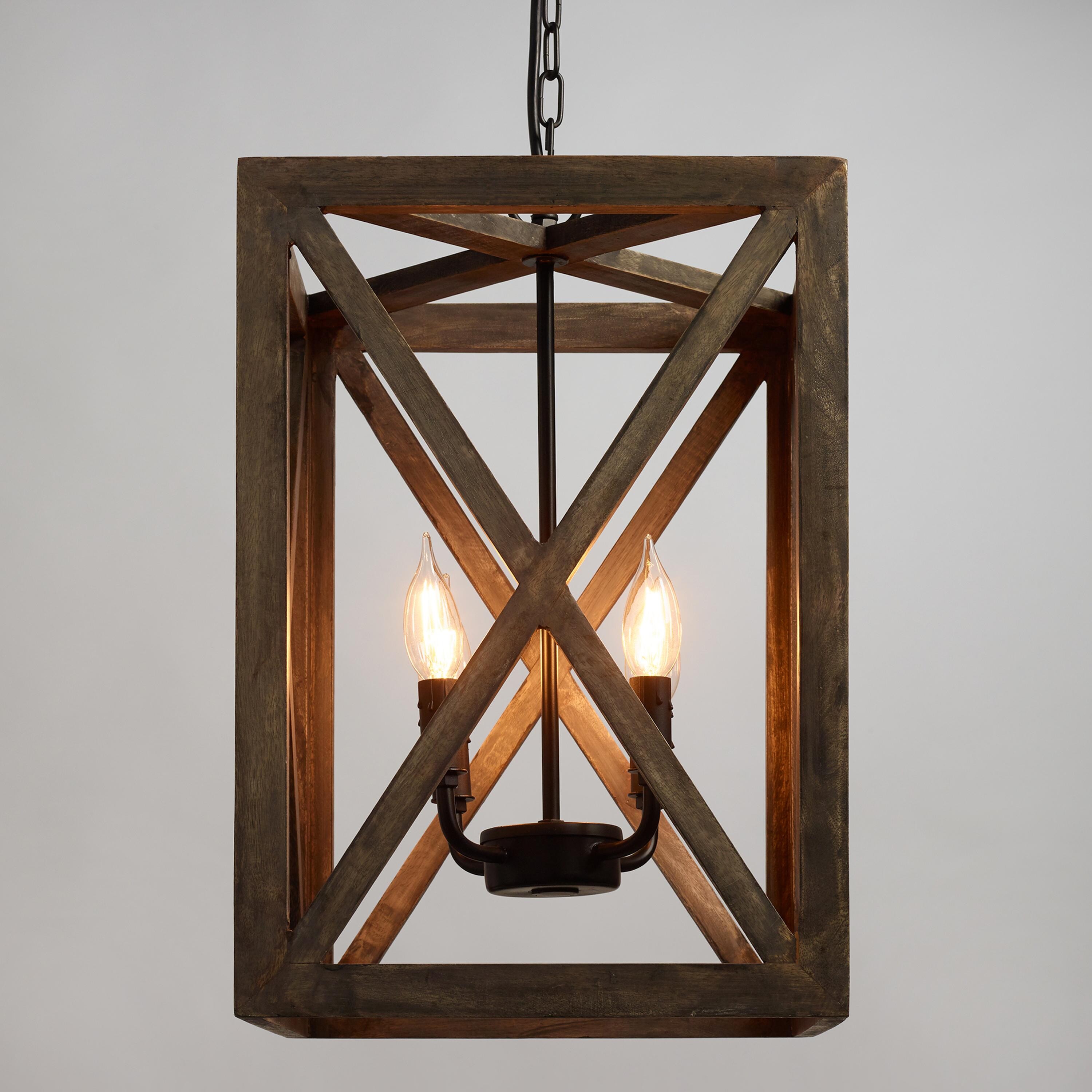 Gray Wood and Iron Valencia Chandelier | World Market