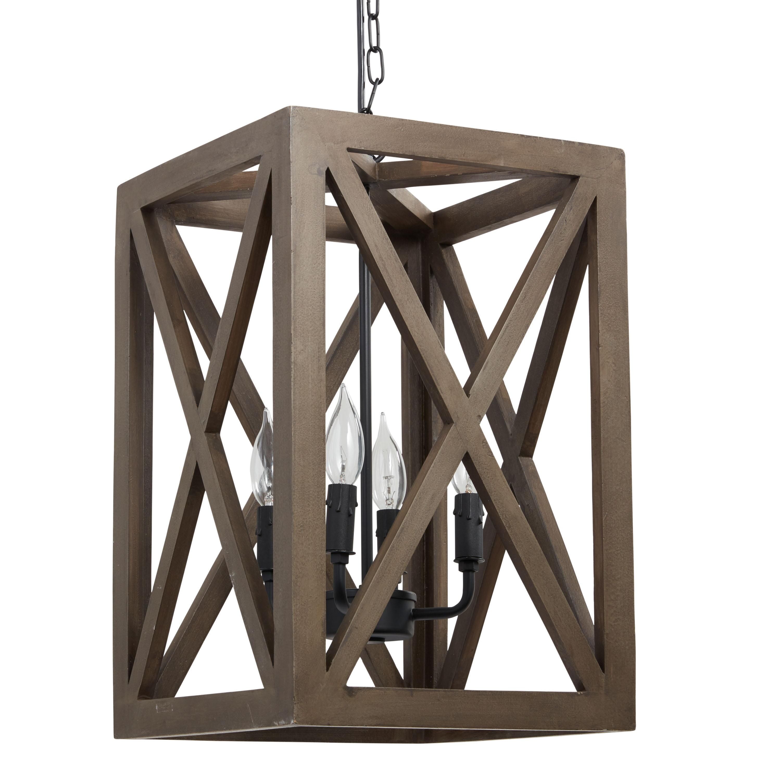 Gray Wood and Iron Valencia Chandelier | World Market