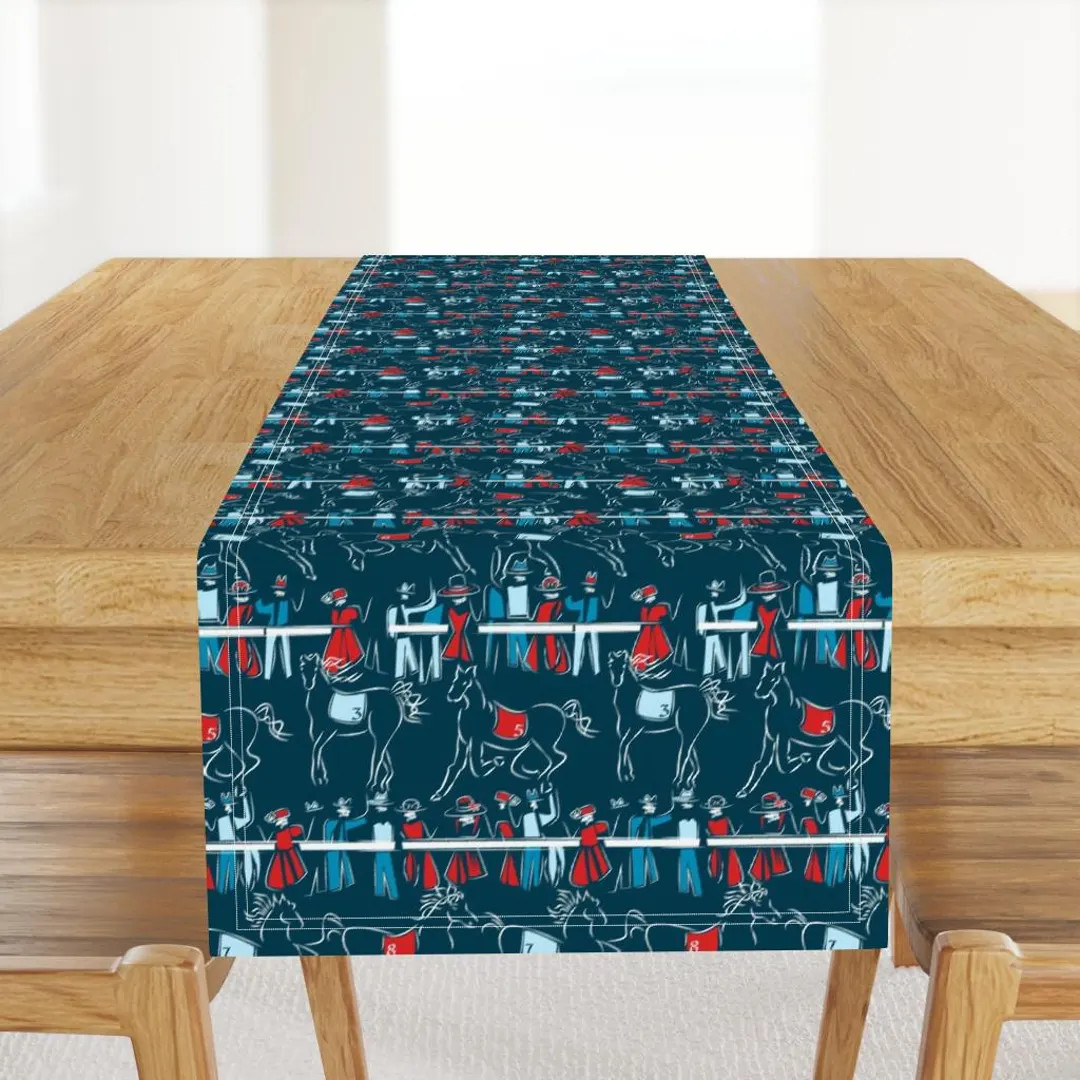 Race Horses Table Runner - A Day at the Races Custom Color by Angelastevens - Race Track Horses C... | Etsy (US)
