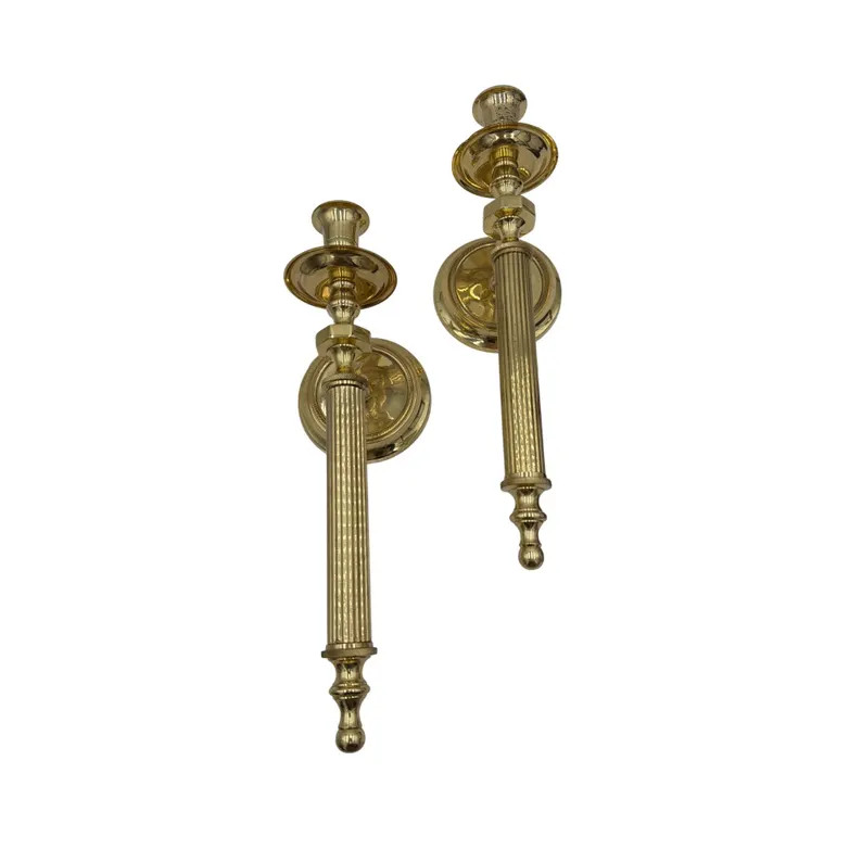 Neoclassical/Regency-style Brass Sconces Wall-Mounted Candle Holders Pair 13" | Etsy (Global)