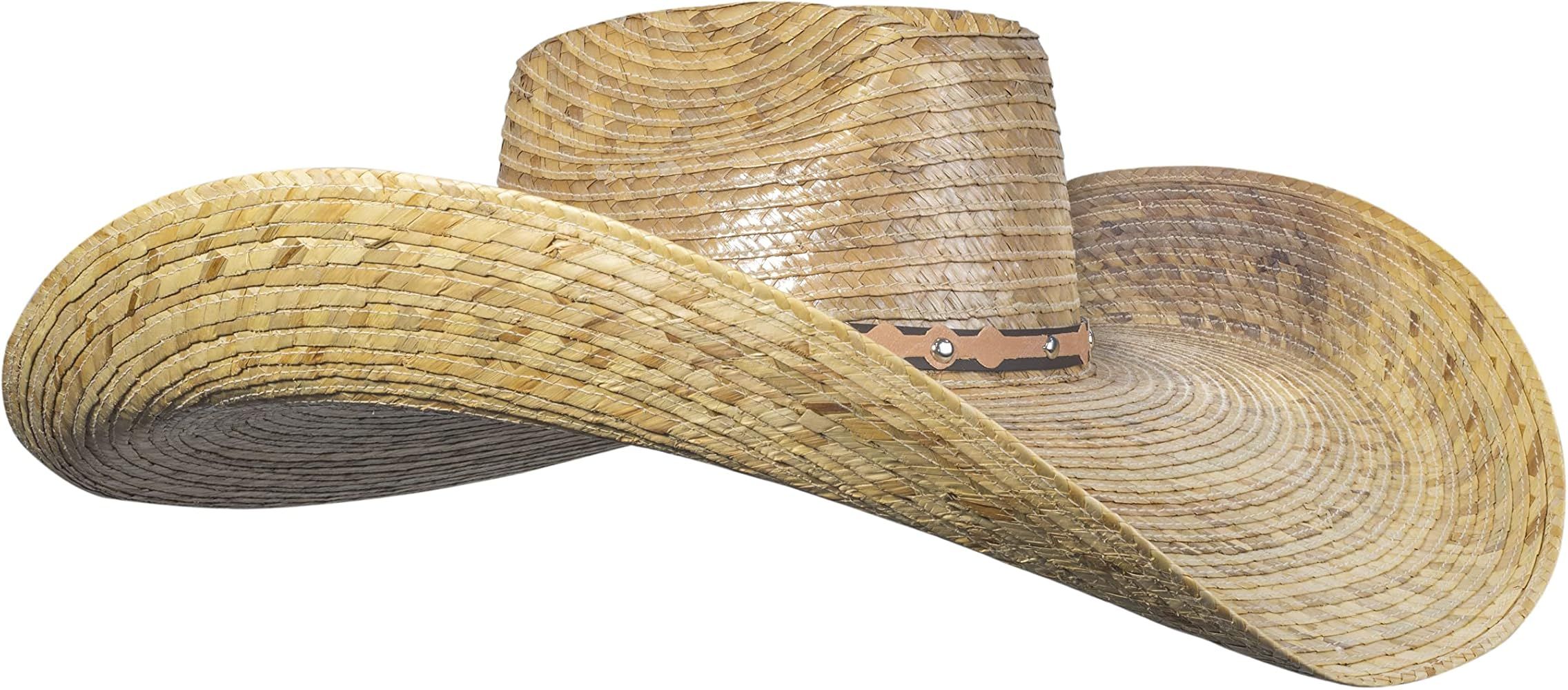 Mexart Oversized Cowboy Wide Brim Straw Hat Dark Natural | Sombrero de Palma Grande Obscuro | Amazon (US)