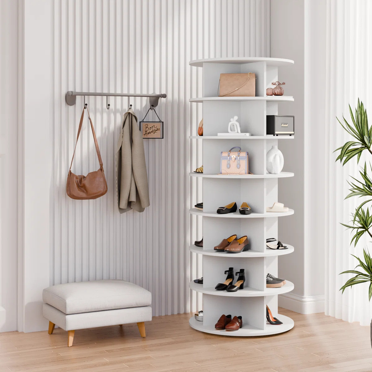 7 Tier Rotating Shoe Rack Tower | Wayfair North America