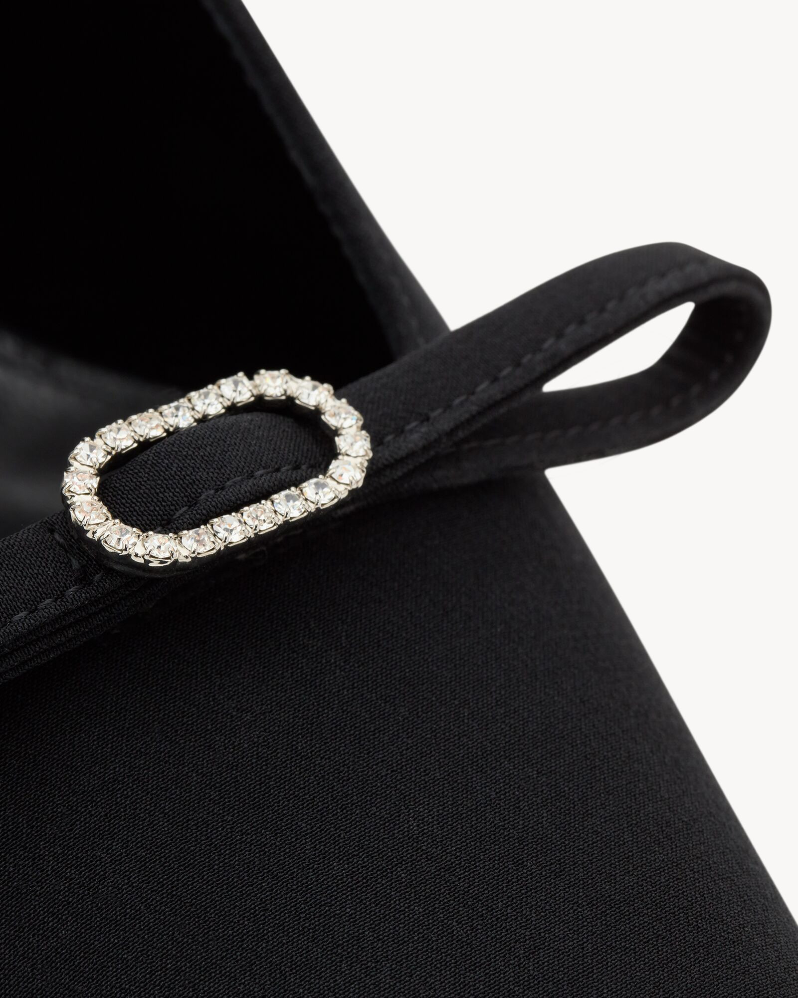 slingback pumps with a pointed toe and rhinestone buckle bow, featuring a square-cut vamp, stilet... | Saint Laurent Inc. (Global)