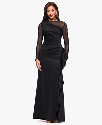 Women's Long Sleeve Scuba Power Mesh Dress | Macy's