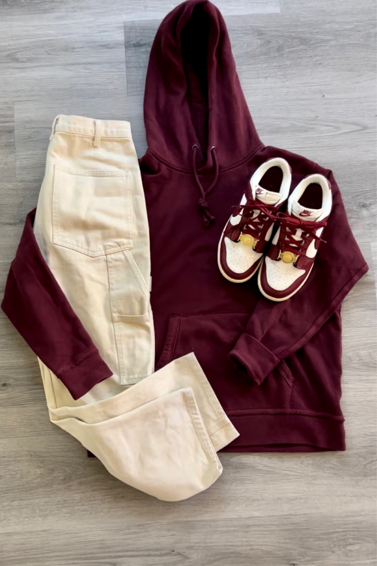 Androgynous outfit with cream carpenter pants and hoodie  

#LTKworkwear #LTKmens #LTKGiftGuide
