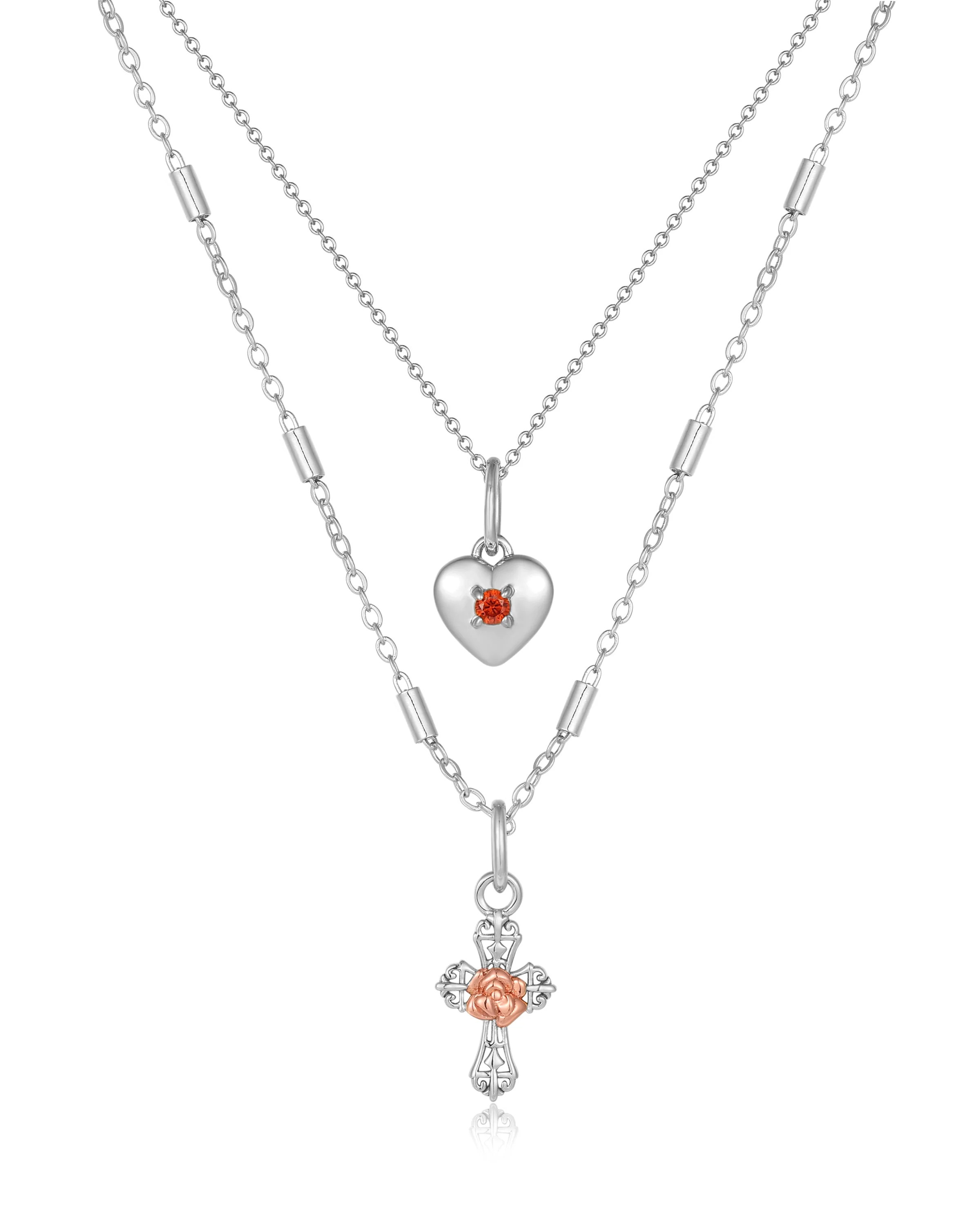 Cross My Heart Charm Necklace- Silver | Shop Simon