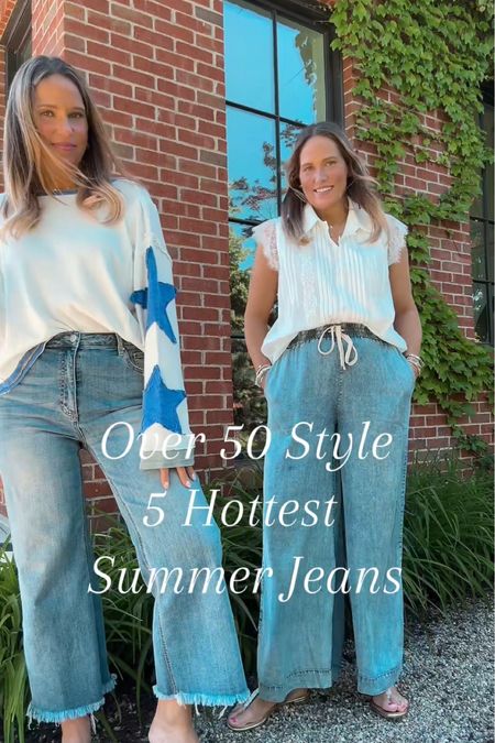 Light weight jeans are comfy for summer  

#LTKMidsize #LTKOver40 #LTKStyleTip