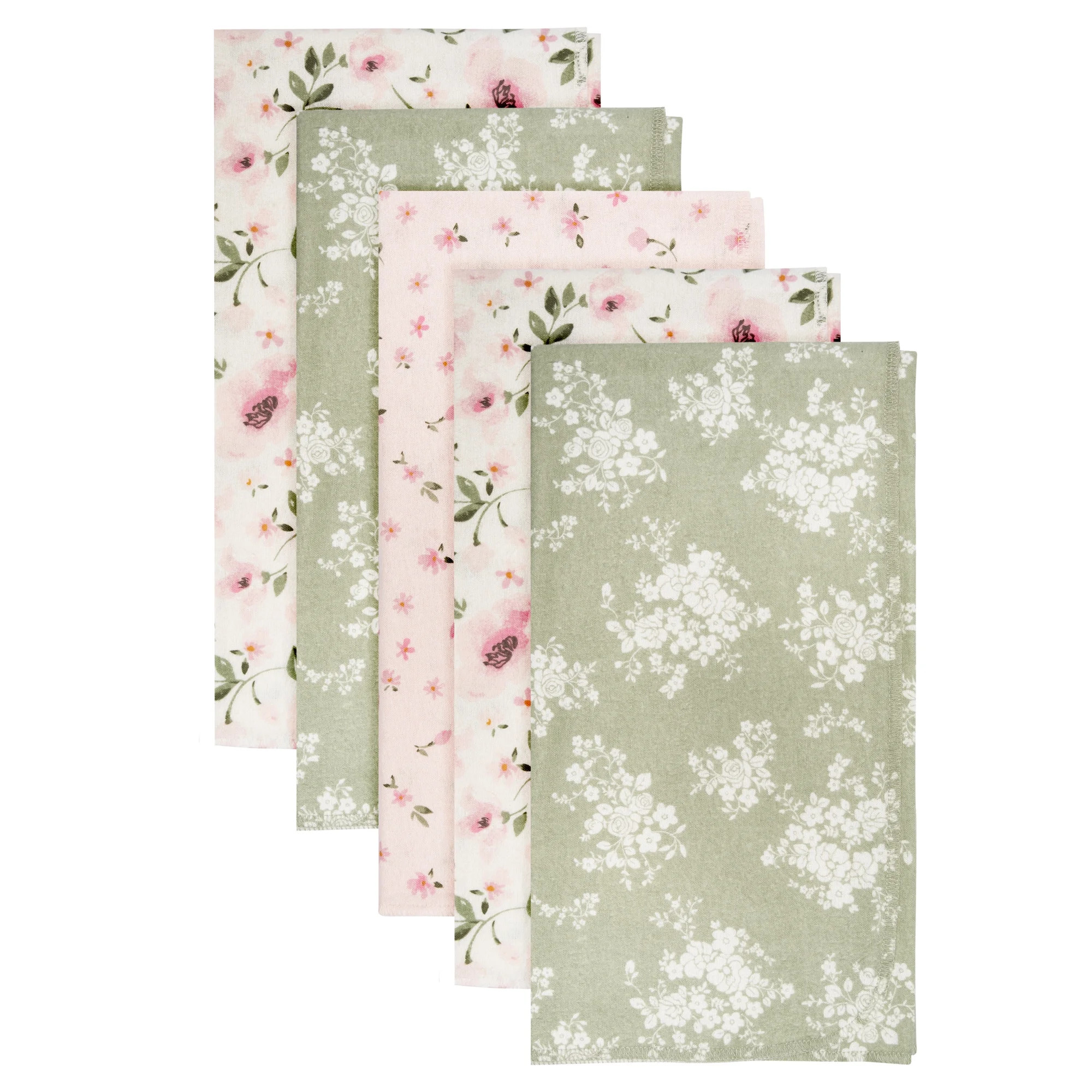 Modern Moments By Gerber Baby & Toddler Girl Flannel Blankets, 5-Pack, Ivory - Walmart.com | Walmart (US)