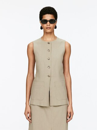 Linen-Blend Vest – Mole – Women – ARKET GB | Arket UK