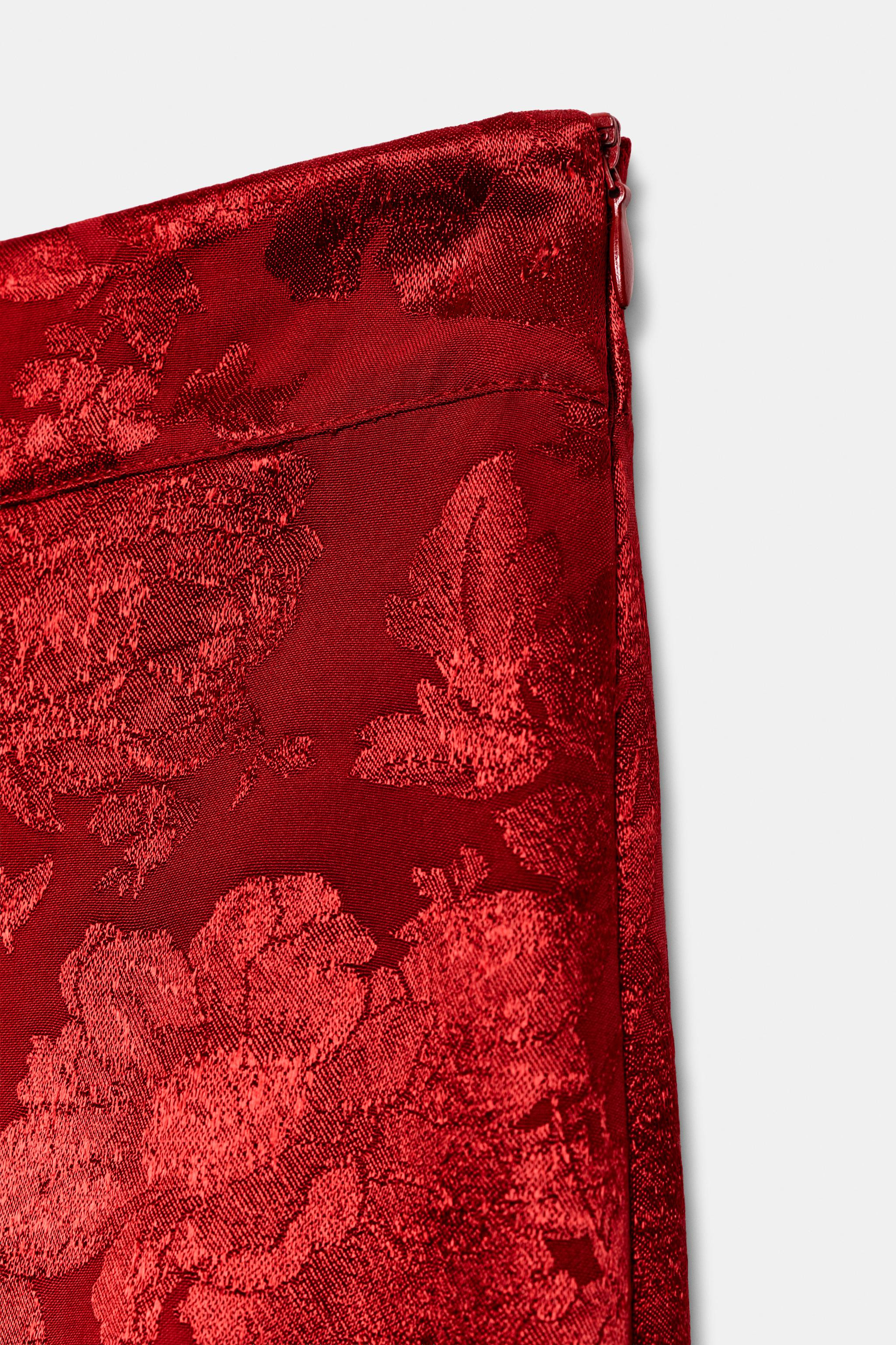 FLORAL JACQUARD MIDI SKIRT | Zara US