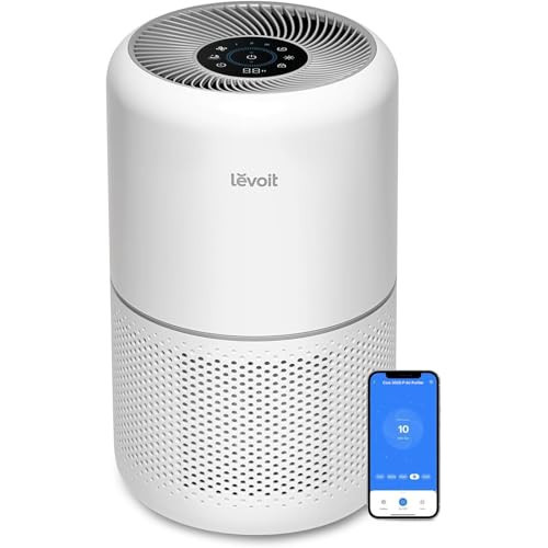 LEVOIT Air Purifiers for Home Bedroom, HEPA Sleep Mode, AHAM VERIFIDE, Smart WiFi for Home Large Room, Quiet Cleaner for Pet Hair, Allergies, Dust, Smoke, Pollon, Alexa Control, Core300S-P, White | Amazon (US)