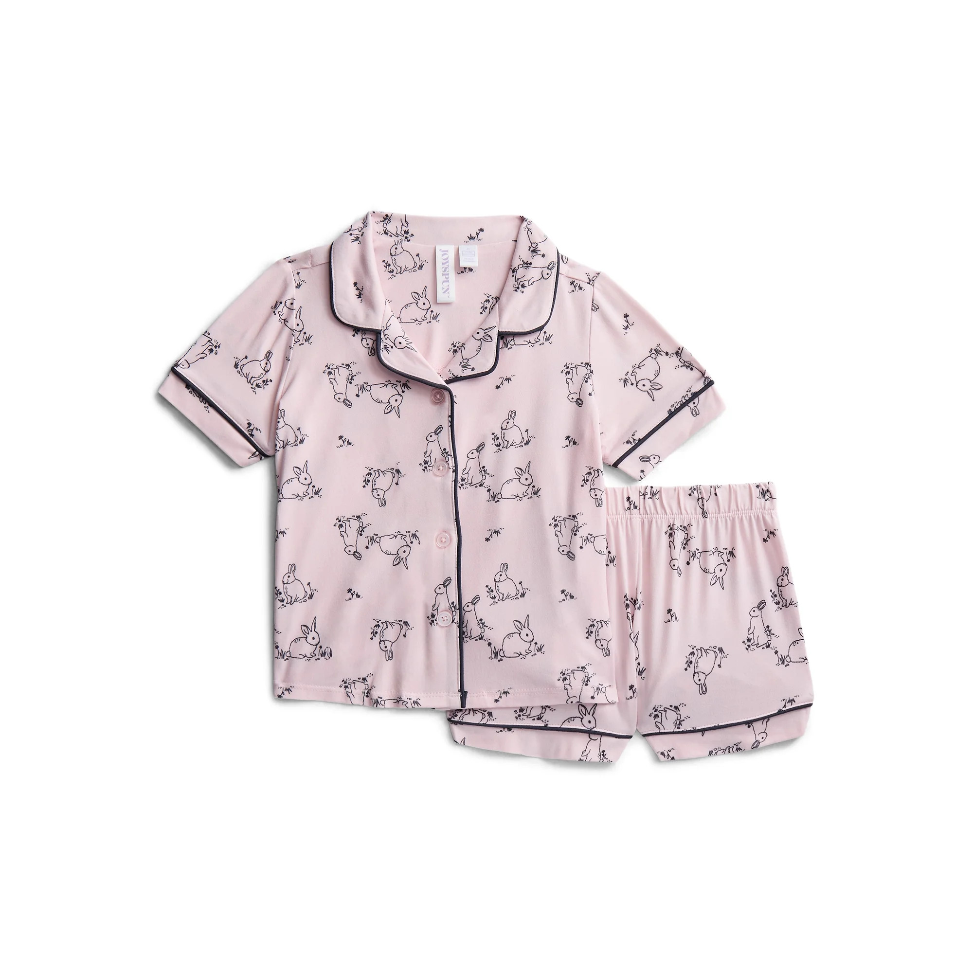 Joyspun Toddler Mommy and Me Notch Collar Top and Shorts Family Matching Pajama Set, Sizes 2T-5T | Walmart (US)