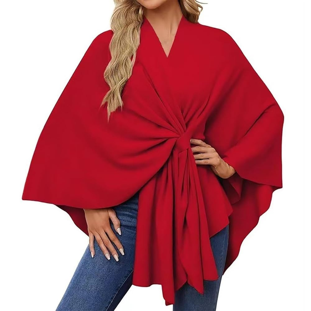 Autumn Women's Elegant Shawl Wraps Soft Open Front Poncho Sweater,Solid Color Soft Cape Coat Cloa... | Amazon (US)