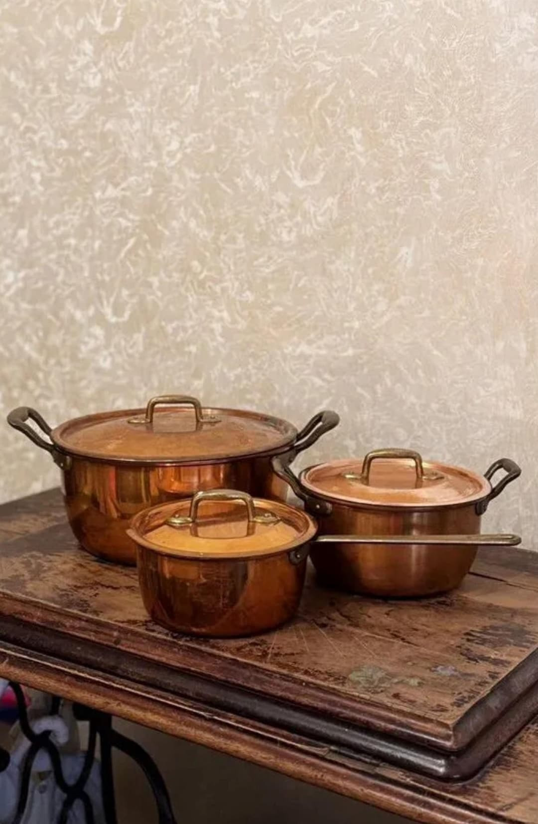 Vintage Copper Cookware Set (3 pcs) | Etsy (US)