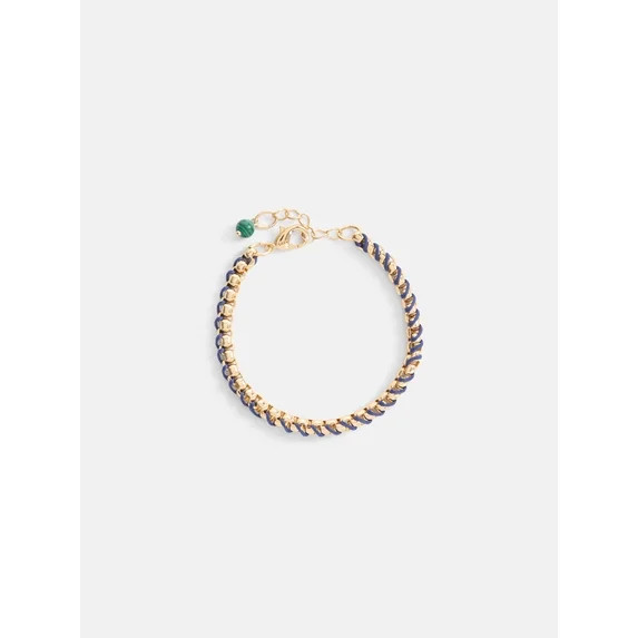 Free Assembly Women's Goldtone Navy Cord Bracelet | Walmart (US)