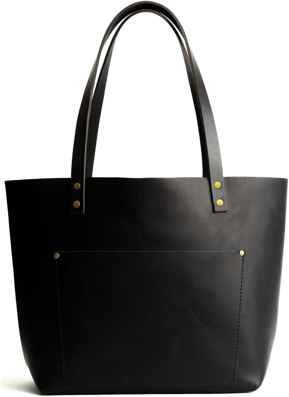 Portland Leather Goods Classic Medium Tote Bag – Handmade, Open Top, Durable & Unlined – Interior & Exterior Pockets | Amazon (US)