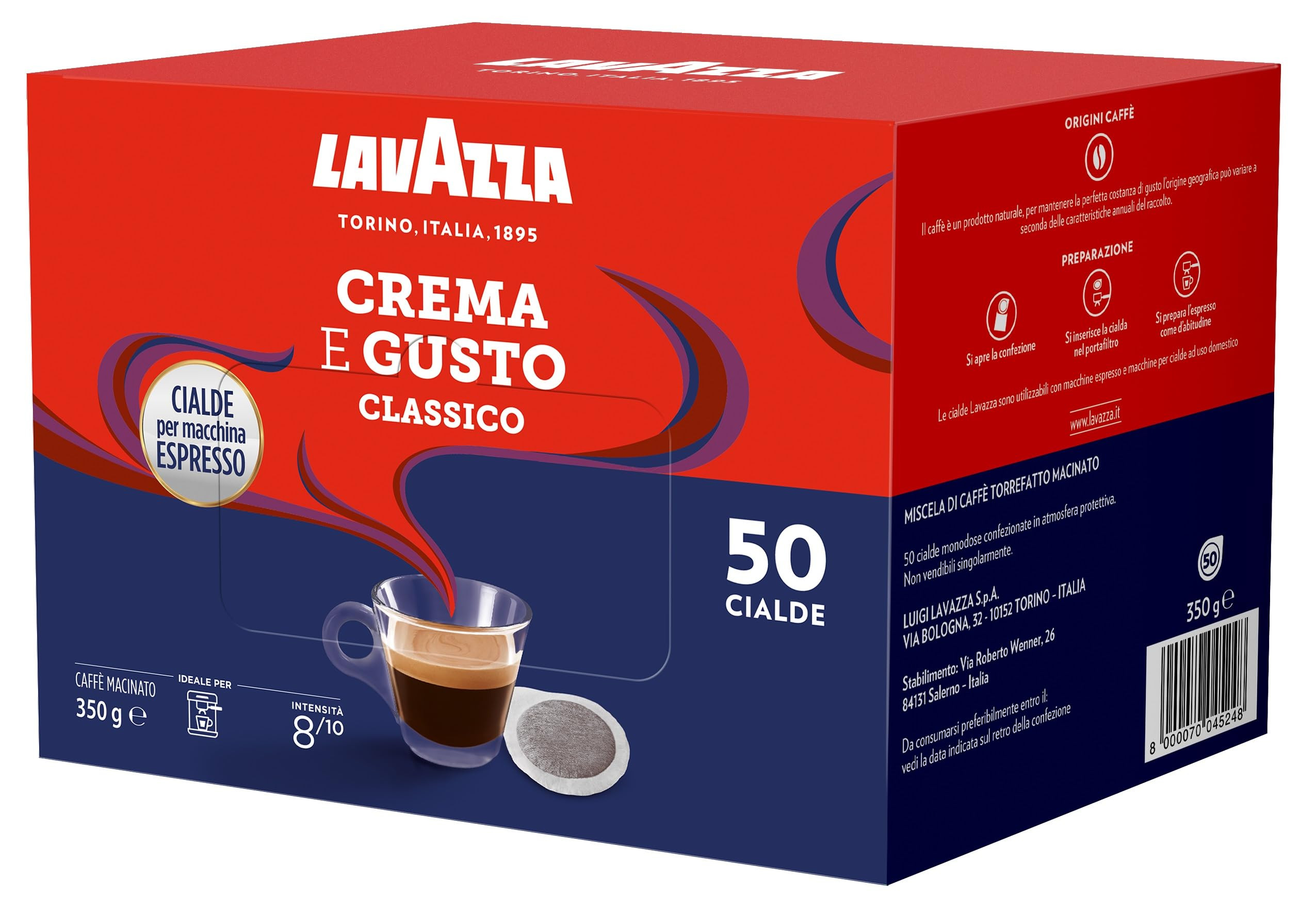 Lavazza Crema e Gusto ESE Coffee Paper Pods (2), 50 count | Amazon (UK)