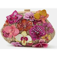 3D Flower Embellished Clutch Bag | Debenhams UK
