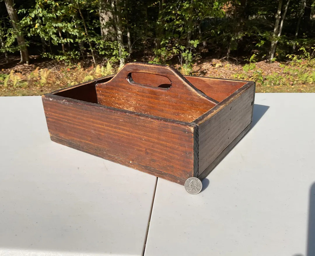 Vintage Prim Wood Handle Garden Tote Caddy Tool Carrier Country Farmhouse 12.25" - Etsy | Etsy (US)