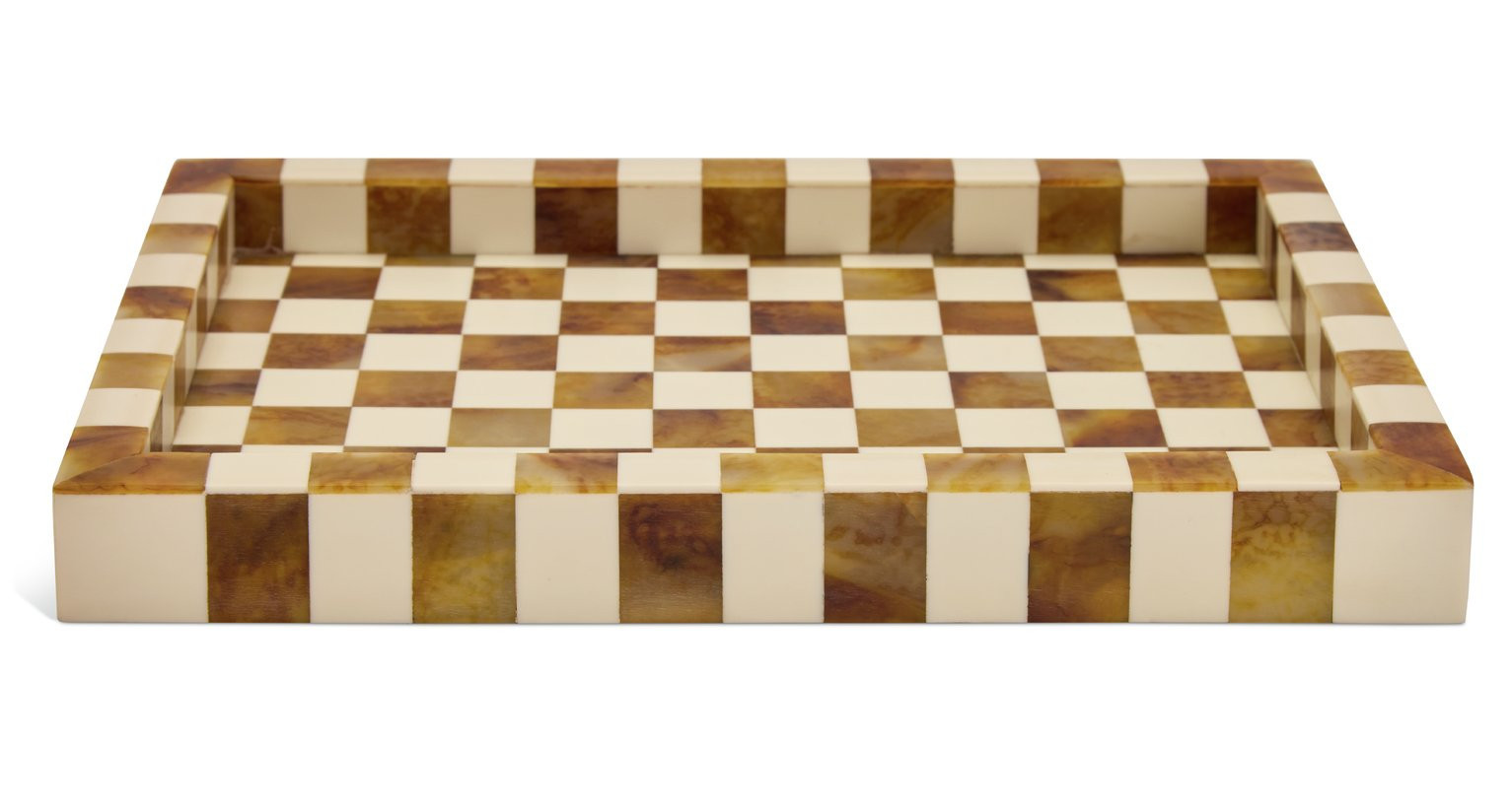 Habitat Checkered Trinket Tray - Brown | argos.co.uk