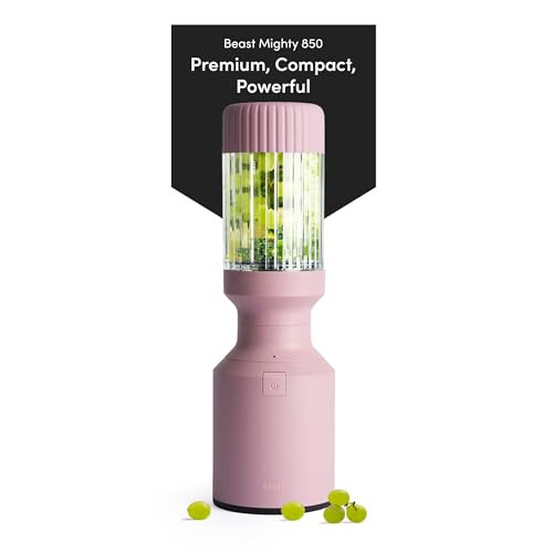 Beast Mighty 850 | Premium Compact Personal Blender | Smoothies, Shakes, Dressings, Sauces, Desserts, Dips | Blends Ice and Frozen Fruit | Includes Extra Lids and Straws | 850W (Lilac) | Amazon (US)