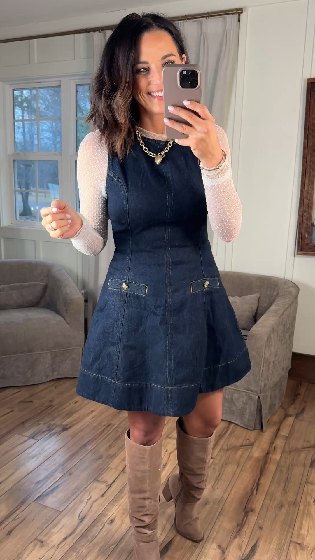 Wearing a size 2 in this cute Walmart denim dress! 

#LTKootd #LTKOver40 #LTKPetite