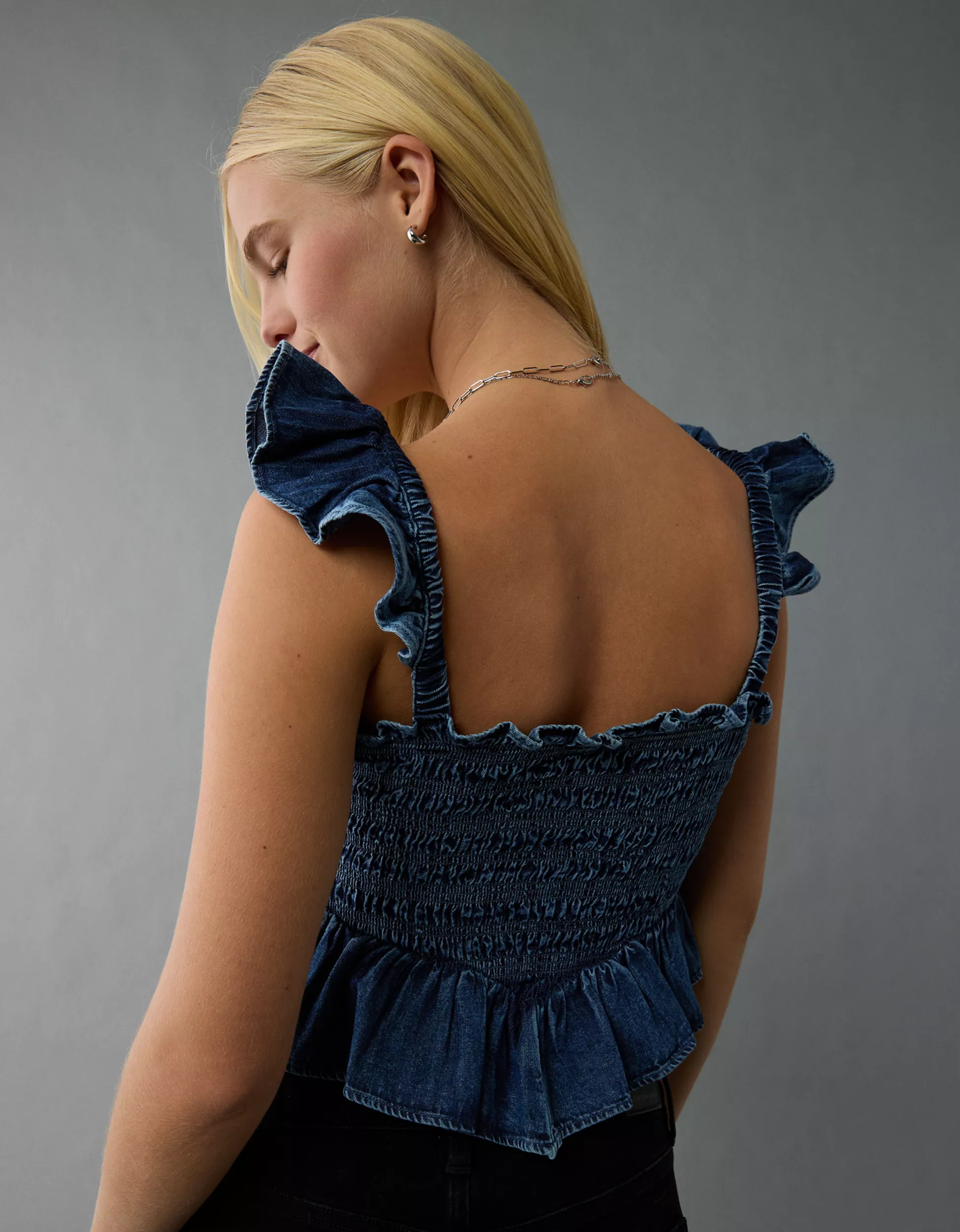 AE Bella Smocked Crop Top | American Eagle Outfitters (US & CA)