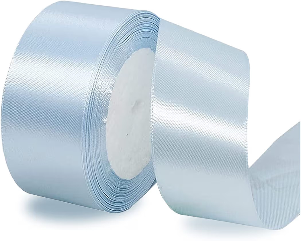Light Blue Satin Ribbon 1-1/2 Inches x 25 Yards, Solid Color Fabric Ribbon for Gift Wrapping, DIY... | Amazon (US)