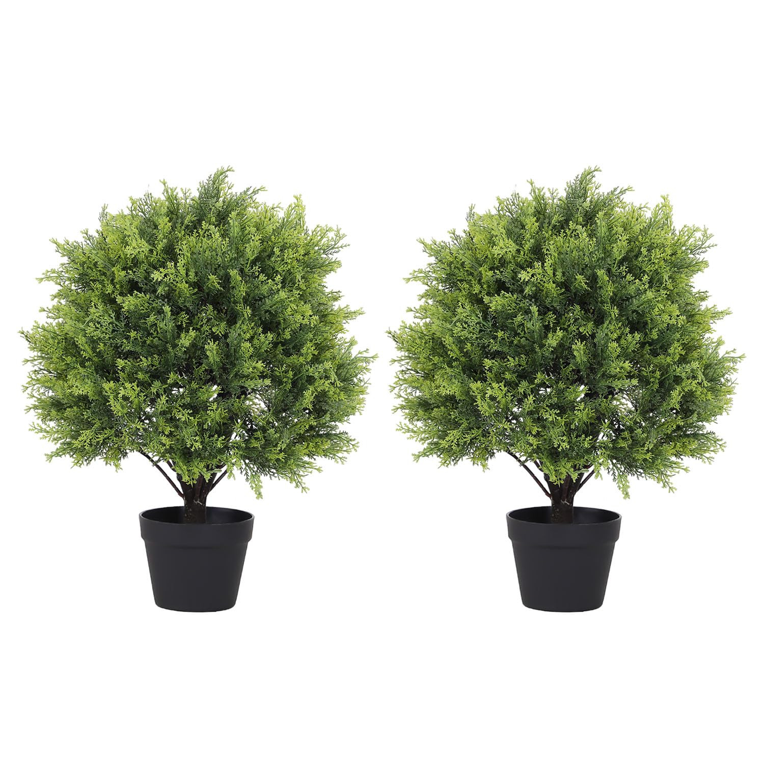 THE BLOOM TIMES 2ft Artificial Topiary Ball Trees Outdoor Set of 2, 24" Tall Faux Cedar Plants Ou... | Amazon (US)