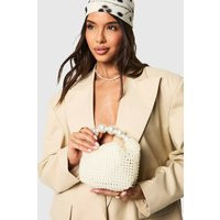 Womens Pearl All Over Grab Bag - White - One Size | boohoo (US & Canada)