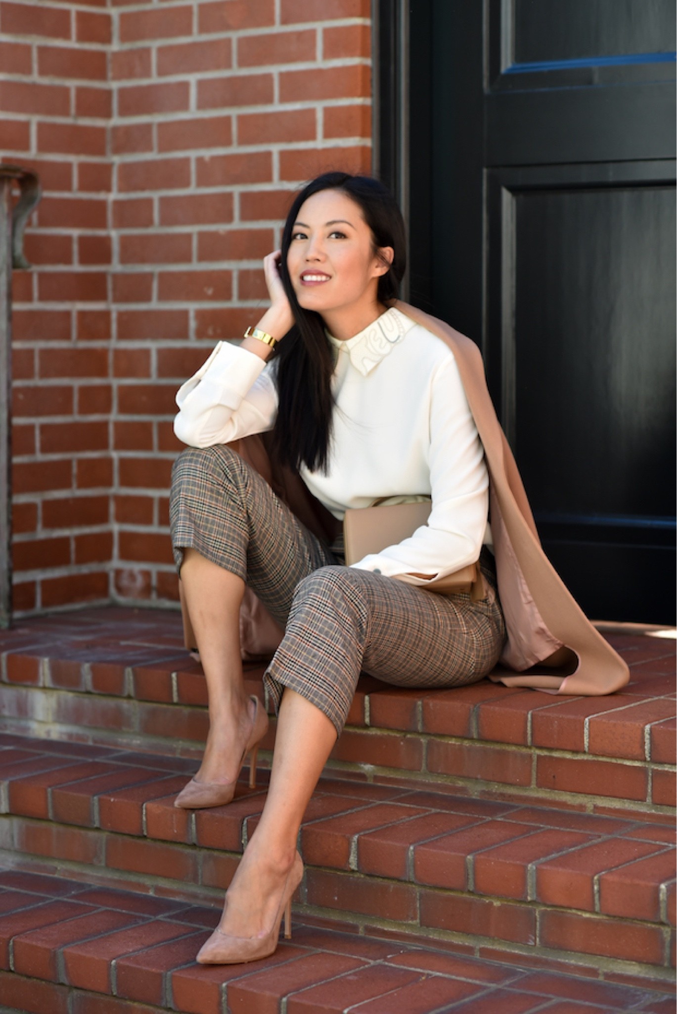 Plaid for Fall 🍂 Plaid pants for work outfits.

- plaid trousers / pants
- blouse
- camel jacket

#LTKSeasonal #LTKstyletip #LTKworkwear