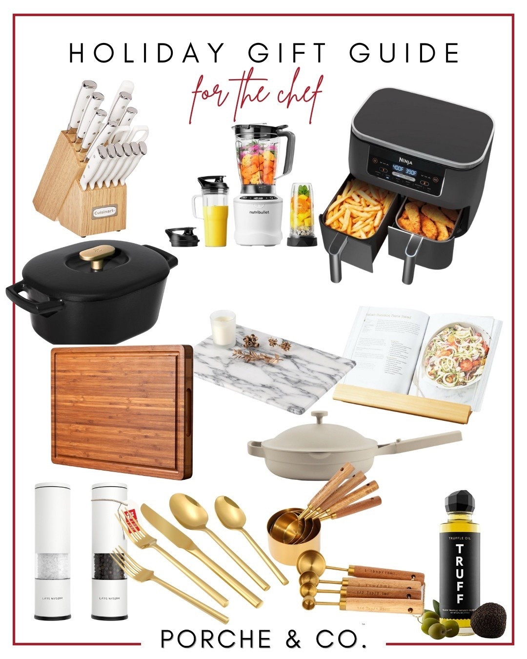 Holiday gifts for the chef (or the one who loves to cook!) 🍳✨ This guide is packed with high-quality kitchen essentials, beautiful cookware, and foodie favorites they’ll use every single day.
Thoughtful, practical, and so aesthetic — perfect for home cooks, foodies, and entertainers. 🤍🔥

🍽️ WHAT’S INCLUDED:
• Cuisinart knife block set
• NutriBullet blender
• Ninja dual-basket air fryer
• Cast iron Dutch oven
• Bamboo cutting board
• Marble board + cookbook stand
• Always Pan dupe
• Gold flatware set
• Gold measuring cups & spoons
• Salt & pepper grinder set
• Truffle oil

#HolidayGiftGuide #GiftsForTheChef #ChefGiftGuide #KitchenEssentials #CuisinartKnives #NutriBullet #NinjaAirFryer #DutchOven #CuttingBoard #MarbleBoard #CookbookStand #AlwaysPanDupe #GoldFlatware #MeasuringCups #SaltAndPepperGrinders #TruffleOil #AmazonFinds #LTKGiftGuide #LTKHoliday #PorcheAndCo


#LTKfoodie #LTKHoliday #LTKGiftGuide