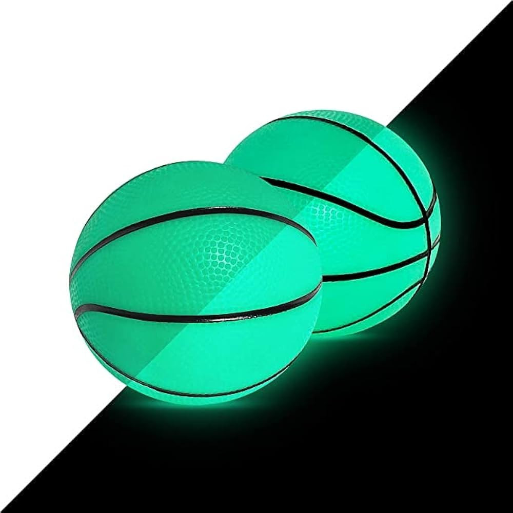 5" Glow in The Dark Mini Basketball for Mini Basketball Hoop, 2 Pack | Choose Between Glow in The... | Amazon (US)