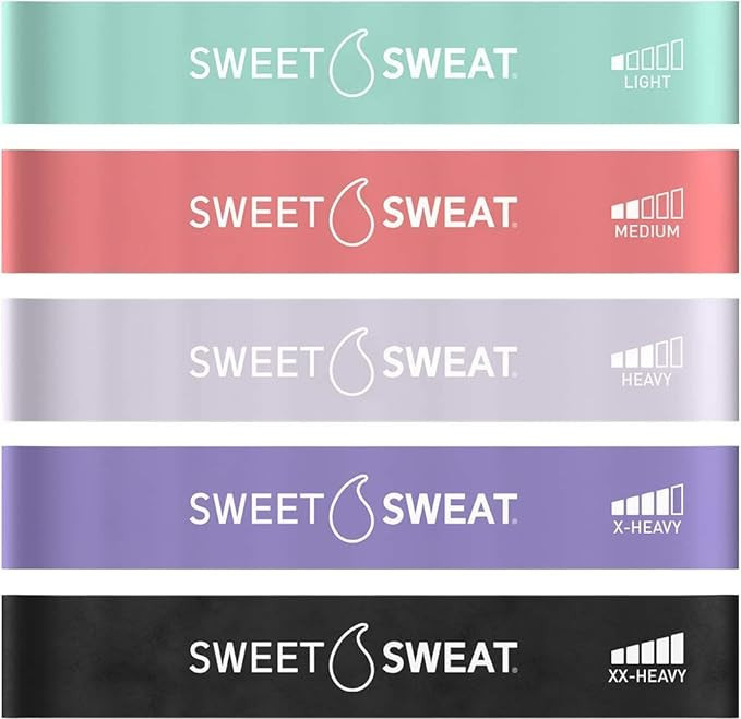 Sweet Sweat Mini Loop Resistance Bands - Set of 5 | Exercise Hip Booty Bands for Squats, Lunges, ... | Amazon (US)
