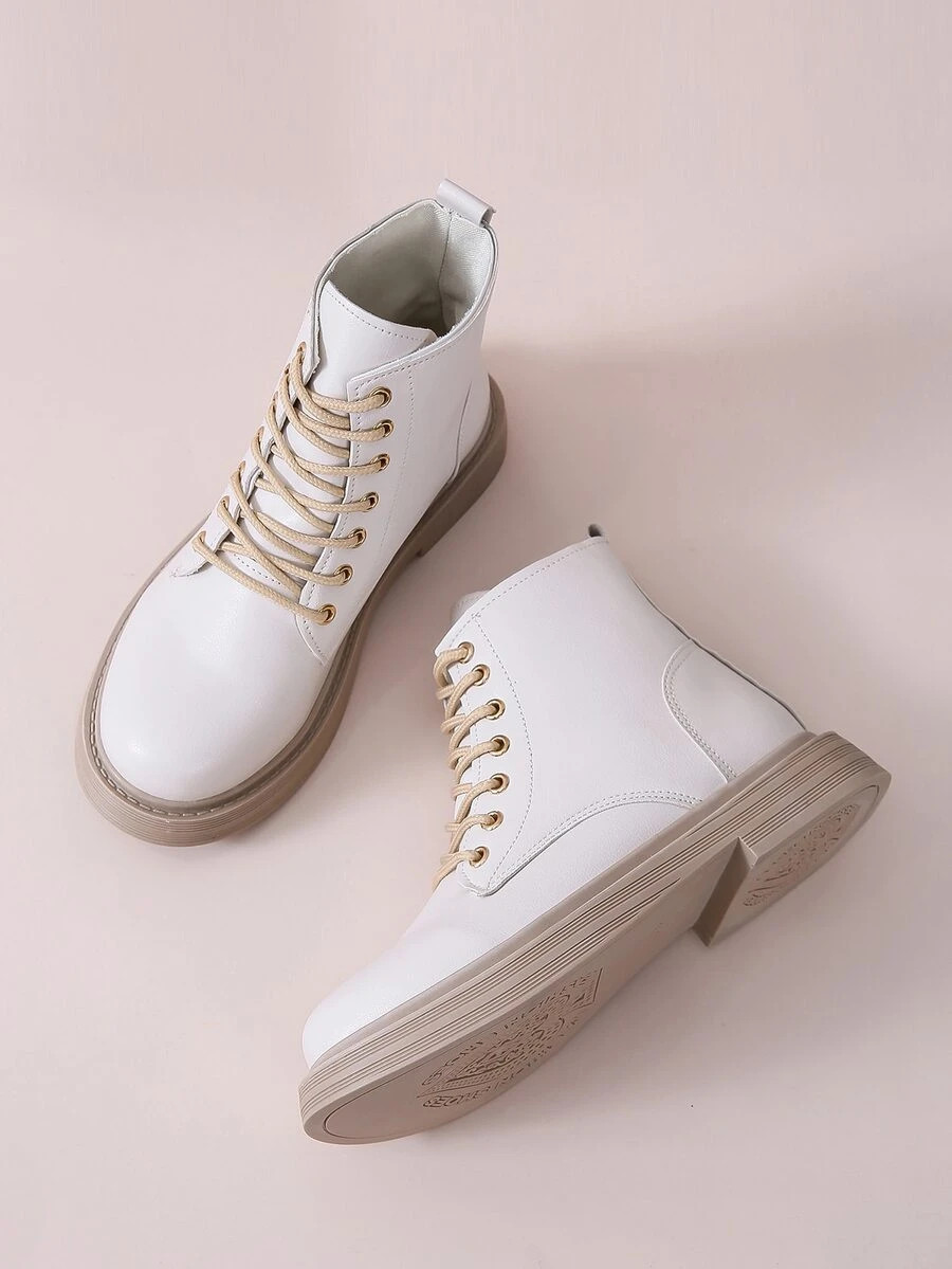 Minimalist Lace-up Front Combat Boots | SHEIN