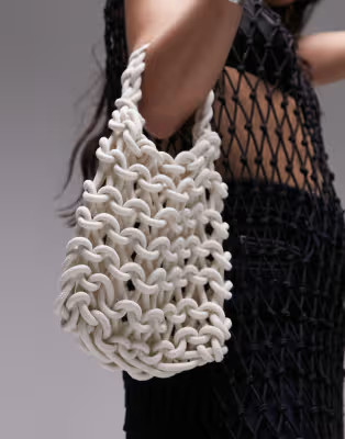 Topshop Tara rope grab bag in cream | ASOS (Global)