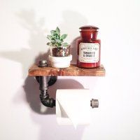 Industrial Bathroom Toilet Paper Holder - Rustic Home Decor Steampunk Bathroom Holder-Unique Shelf-P | Etsy (US)
