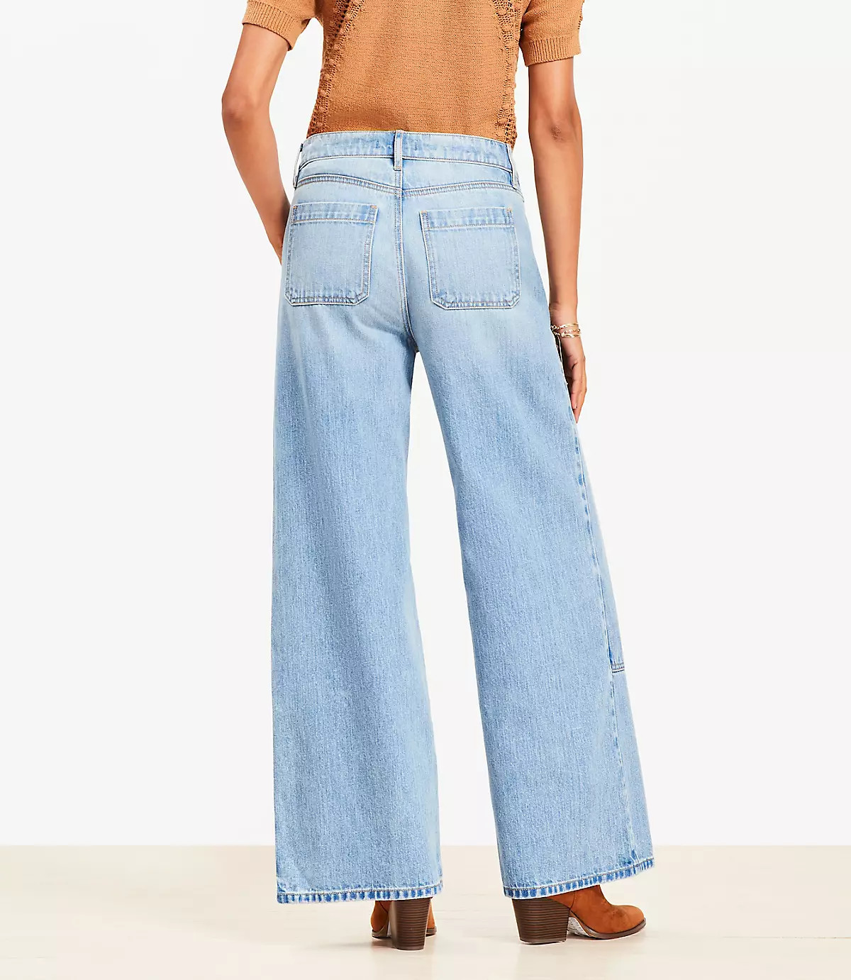 High Rise Wide Leg Carpenter Jeans in Classic Indigo Wash | LOFT