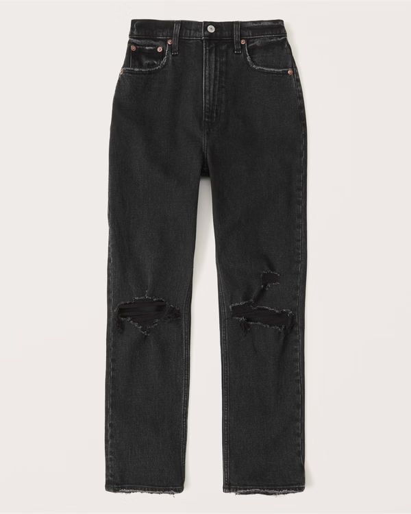 Women's Ultra High Rise Ankle Straight Jeans | Women's Bottoms | Abercrombie.com | Abercrombie & Fitch (US)