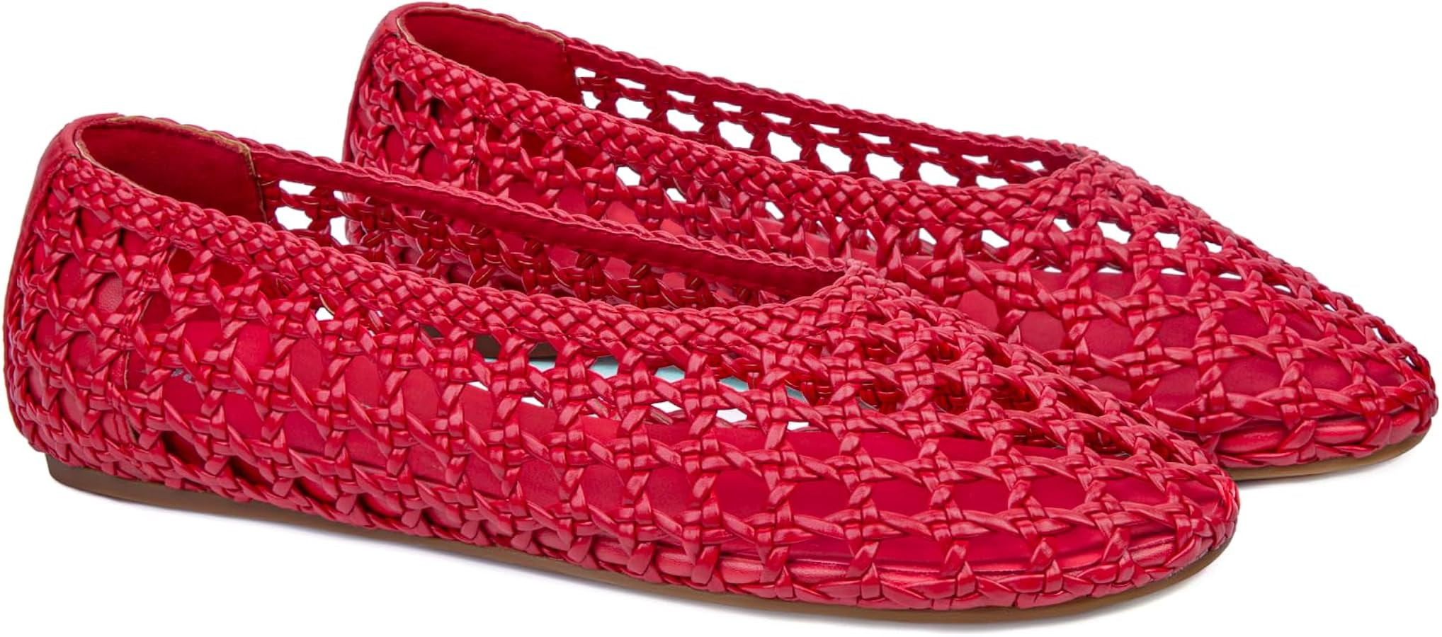Woven Ballet Flats for Women Slip On Round Toe Comfy Casual Office Mesh Ballerina Flat Shoes | Amazon (US)