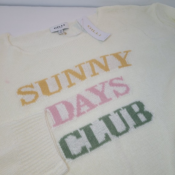 Gilli Women's Sweater, Ivory Long Sleeve Sunny Days Club‎ Plus Size 3X | Poshmark