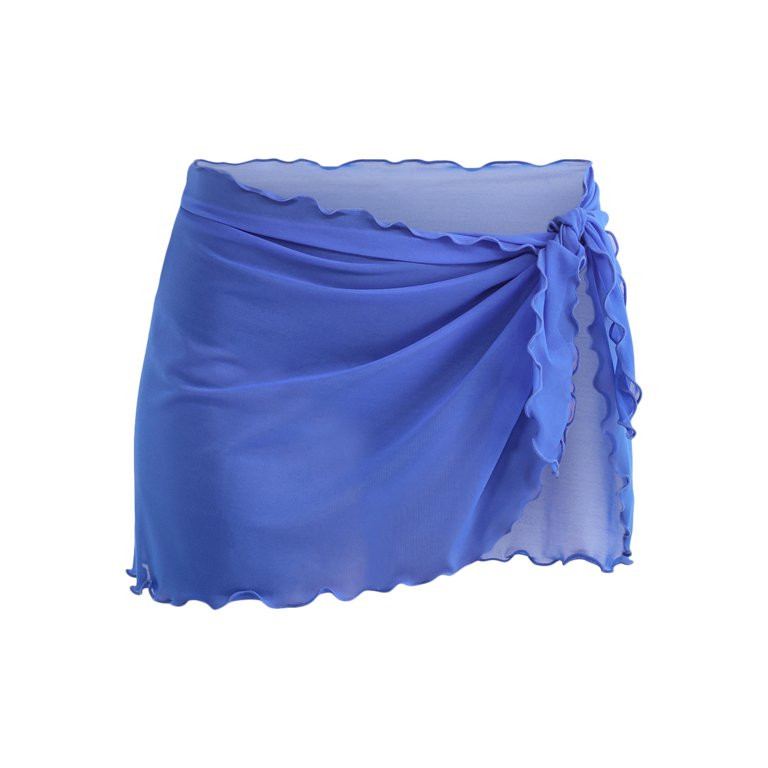 No Boundaries Women's Lettuce Edge Sarong Coverup, Sizes XS - XXL | Walmart (US)