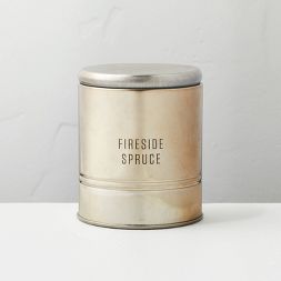 5oz Fireside Spruce Lidded Tinplate Seasonal Candle - Hearth & Hand™ with Magnolia | Target